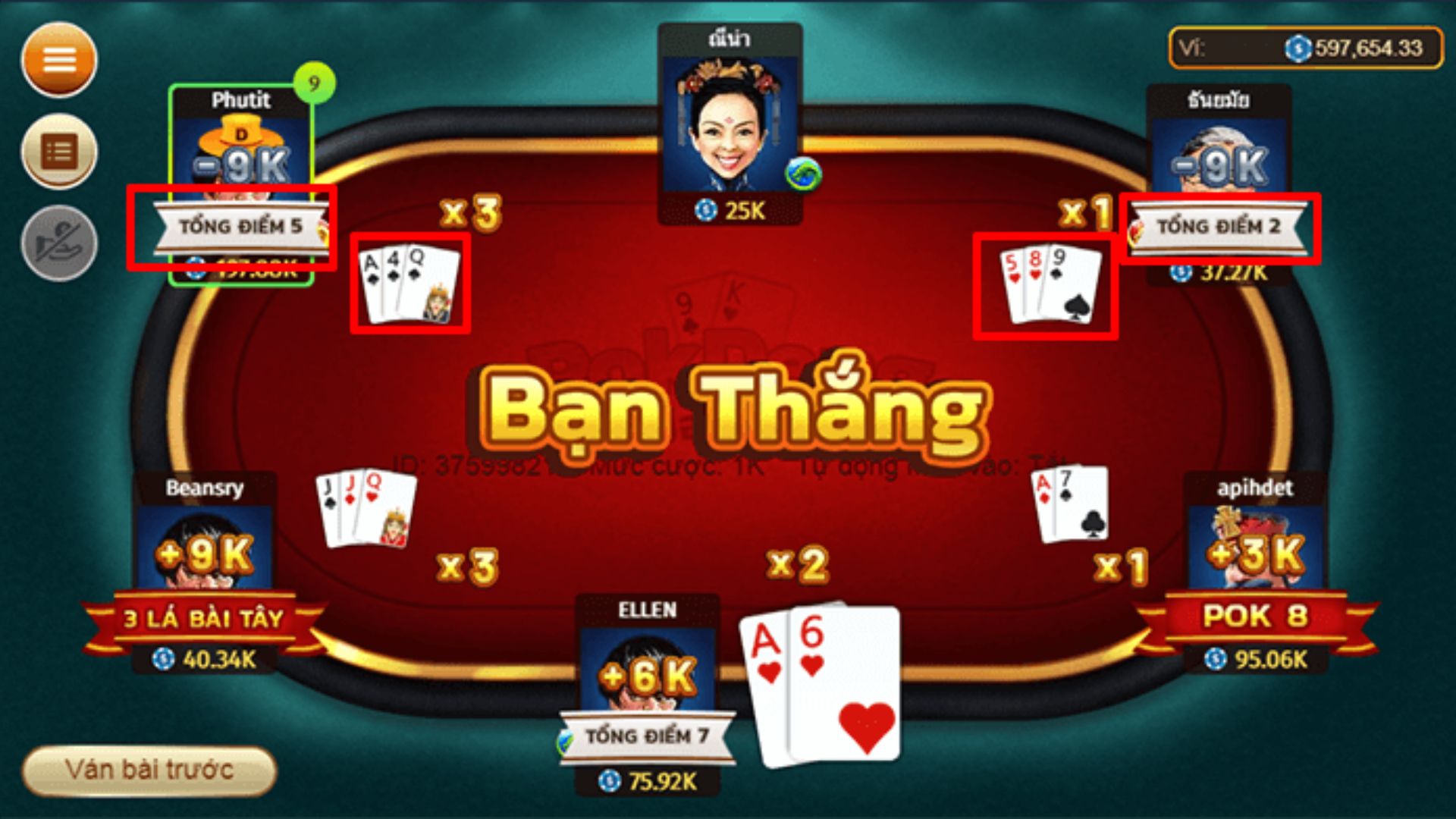 Cách tính điểm trong Pok Deng 789BET