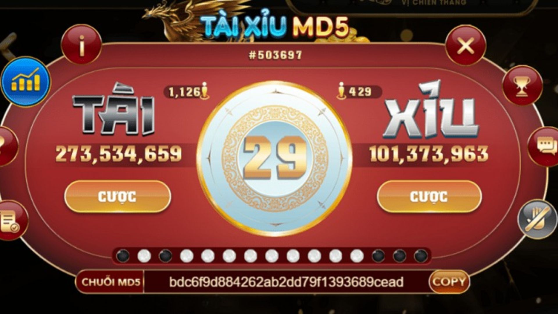 Các loại cược trong Tài xỉu MD5 789BET