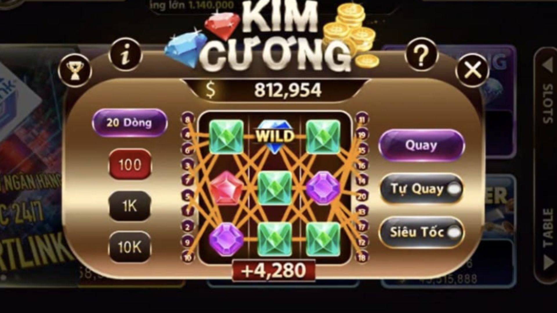 Lựa chọn chế độ chơi Xếp kim cương 789BET